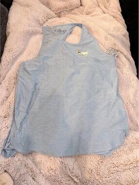 NWT GOAT USA Tank Top Light Blue Racerback Graphic Size Small